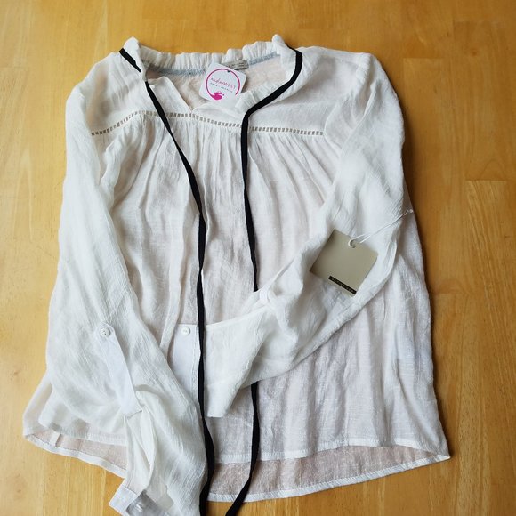 NWT Small Nadine West Active USA Rolled Cuff White Top - Picture 6 of 11